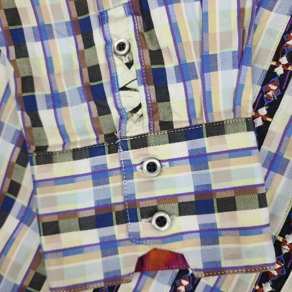 Robert Graham Mens L/S Embroidered Plaid Western Style Shirt Size X-Large‎ - Picture 2 of 12